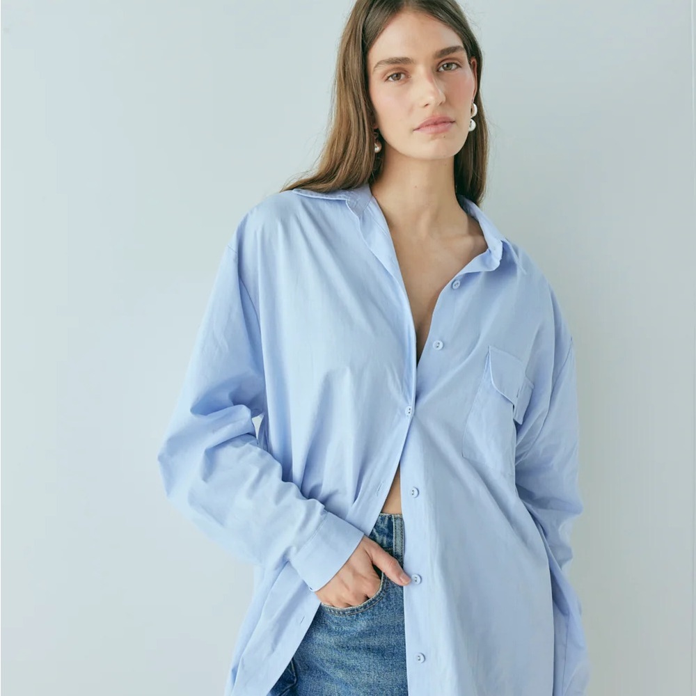 June Sky Shirt | Light Blue Button-Up Shirt
